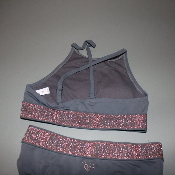 Grey 2 Pcs Justice Bikini Swimsuit Size 10 - Picture 6 of 10